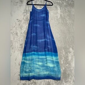 Y2K Tessuto Maxi Dress Women’s 6 Watercolor Blue Beachy